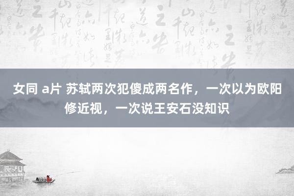 女同 a片 苏轼两次犯傻成两名作，一次以为欧阳修近视，一次说王安石没知识