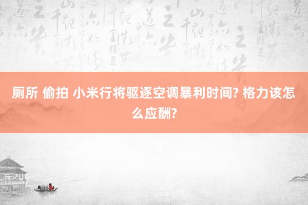 厕所 偷拍 小米行将驱逐空调暴利时间? 格力该怎么应酬?