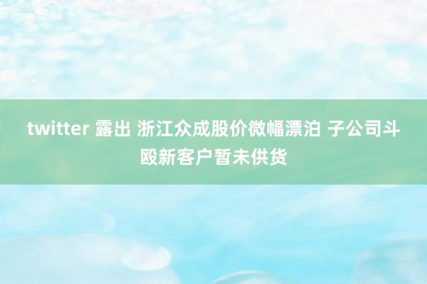 twitter 露出 浙江众成股价微幅漂泊 子公司斗殴新客户暂未供货