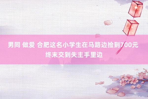 男同 做爱 合肥这名小学生在马路边捡到700元 终末交到失主手里边